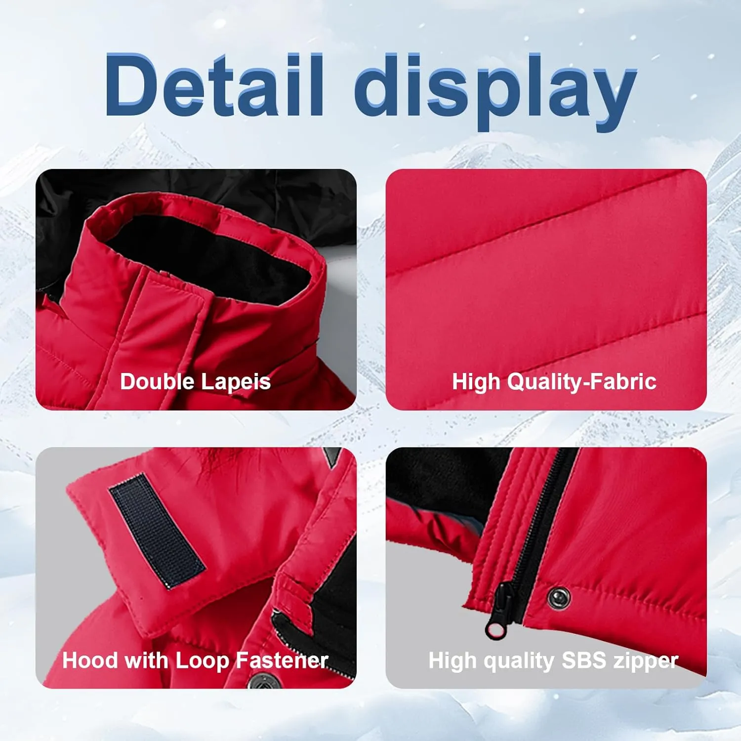 Girl's Winter Coats Kids Waterproof Long Puffer Jacket Thicken Fleece Lined Ski Parka with Detachable Fur Hooded