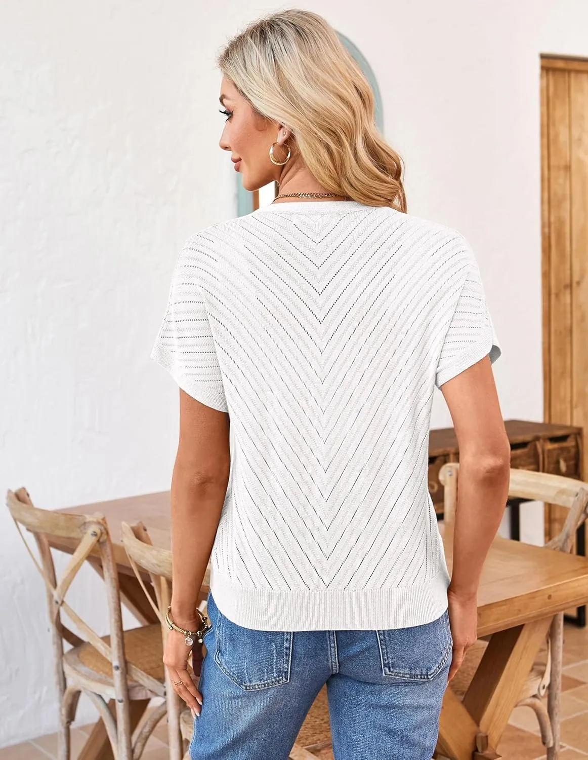 GRACE KARIN Women's Lightweight Summer Cardigan Sweater V Neck Button Down Open Front Crochet Knit Cropped Bolero Shrugs
