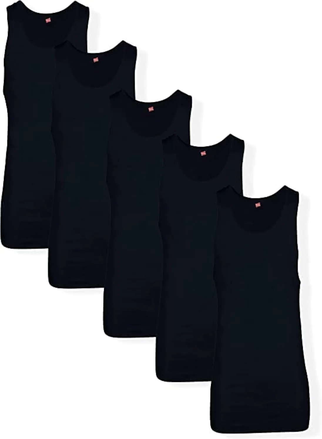 Hanes Mens Tall 100% Cotton Ribbed Tank Tagless Undershirts, Multipack