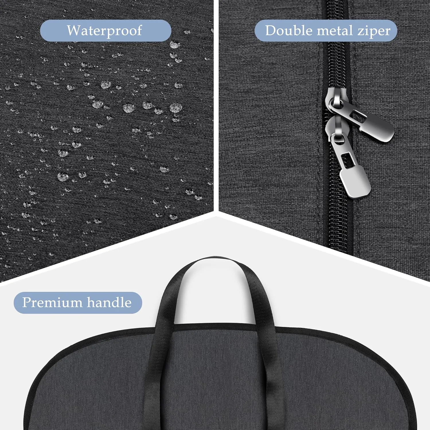 Heavy Duty Waterproof Garment Bag for Travel, Tear Resistance Suit Bag for Men Travel for Suits, Tuxedos, Coats, Uniform. 42 inch