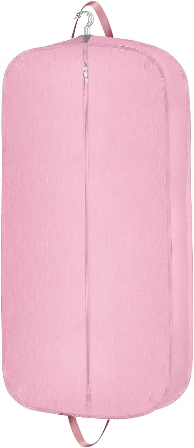 Heavy Duty Waterproof Garment Bag for Travel, Tear Resistance Suit Bag for Women Travel for Suits, Tuxedos, Coats, Uniform. Pink, 42 inch