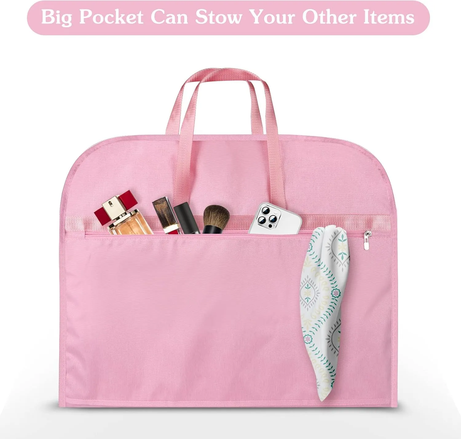 Heavy Duty Waterproof Garment Bag for Travel, Tear Resistance Suit Bag for Women Travel for Suits, Tuxedos, Coats, Uniform. Pink, 42 inch