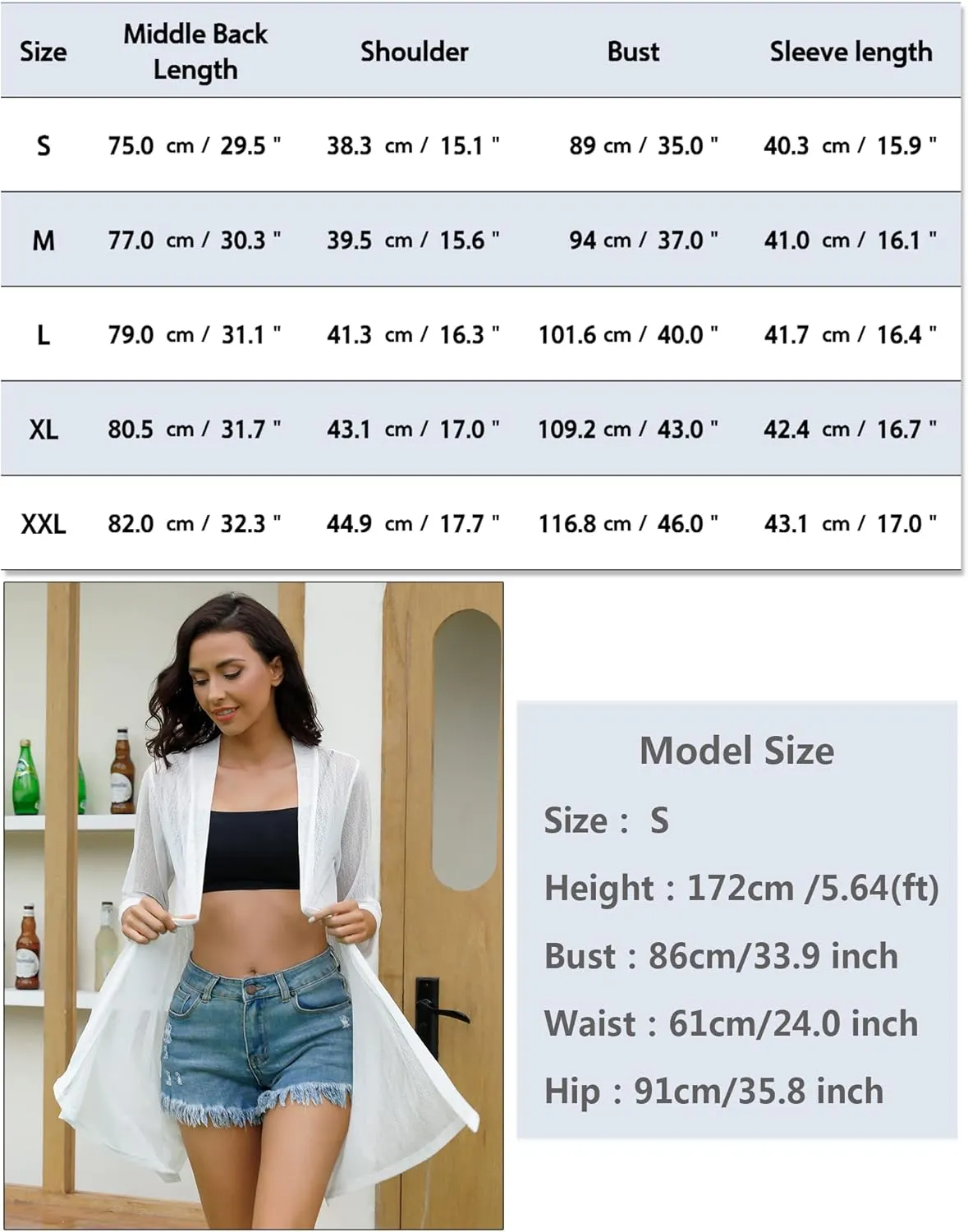 iClosam Women 3/4 Sleeve Cardigan Sweater Casual Sheer Open Front Kimono Cardigans Summer Trendy Beach Cover Ups
