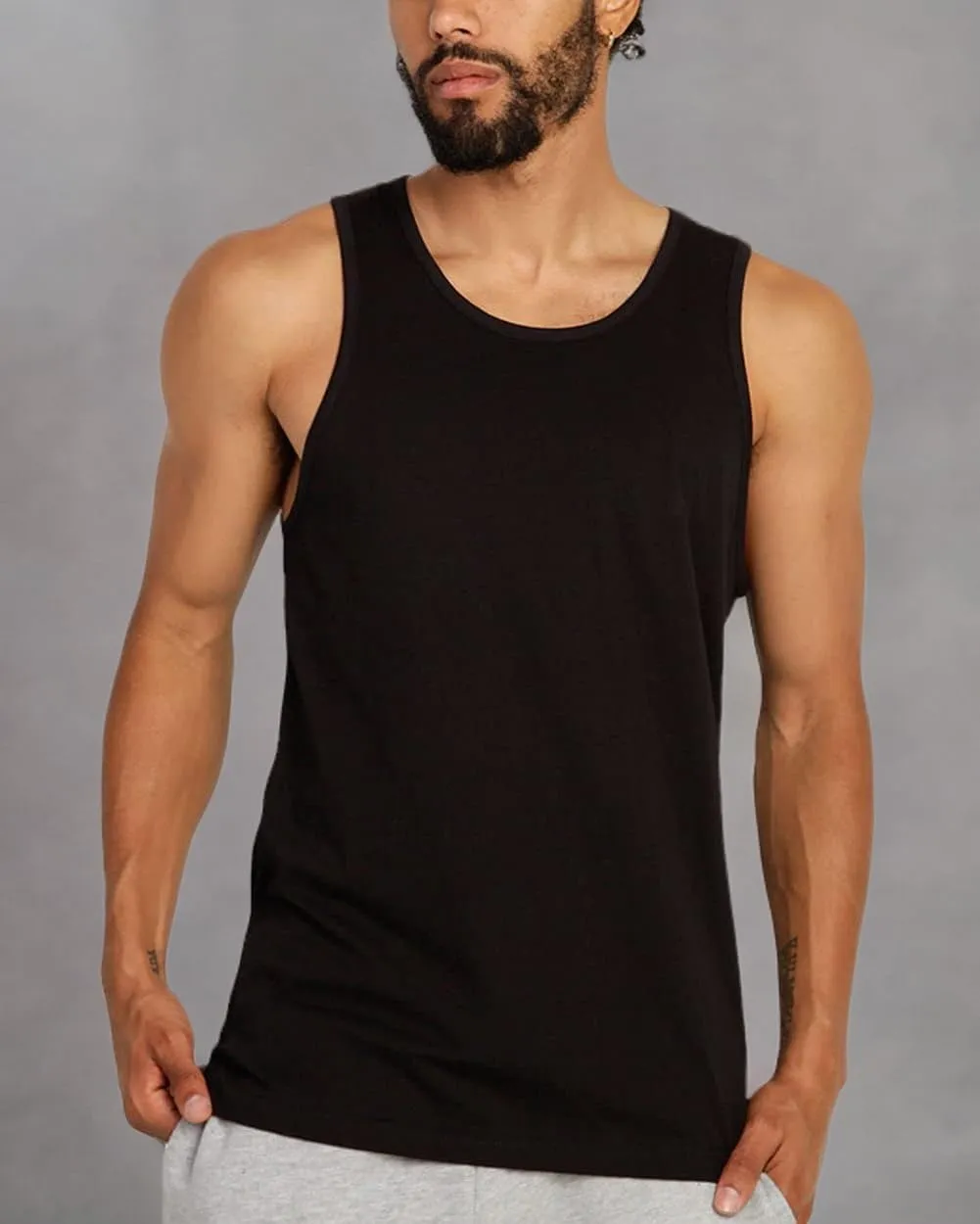 INTO THE AM Premium Basic Tank Tops for Men - Beach Workout Muscle Tanks S - 2XL
