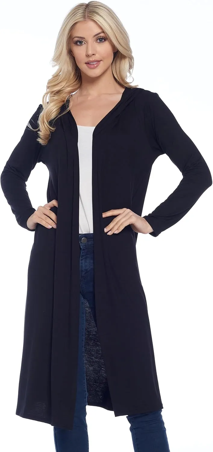 Isaac Liev Women's Hooded Cardigans Maxi Long Duster Lightweight Hoodie Extra Long Open Front Women Trendy Cardigan with Hood