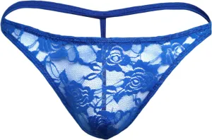 JEsilunmaMY Mens Lace Bikini Briefs Low Rise See Through Sissy Panties Underwear Backless Breathable Sheer T-Back Underpants