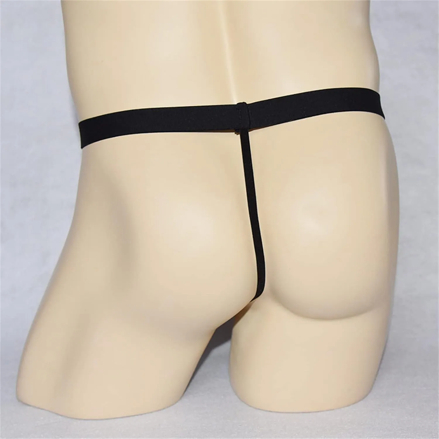 JEsilunmaMY Mens Leather Mesh Thongs See Through G-String U Convex Pouch Thong Sexy Jockstrap T-Back Bikini Underwear Briefs