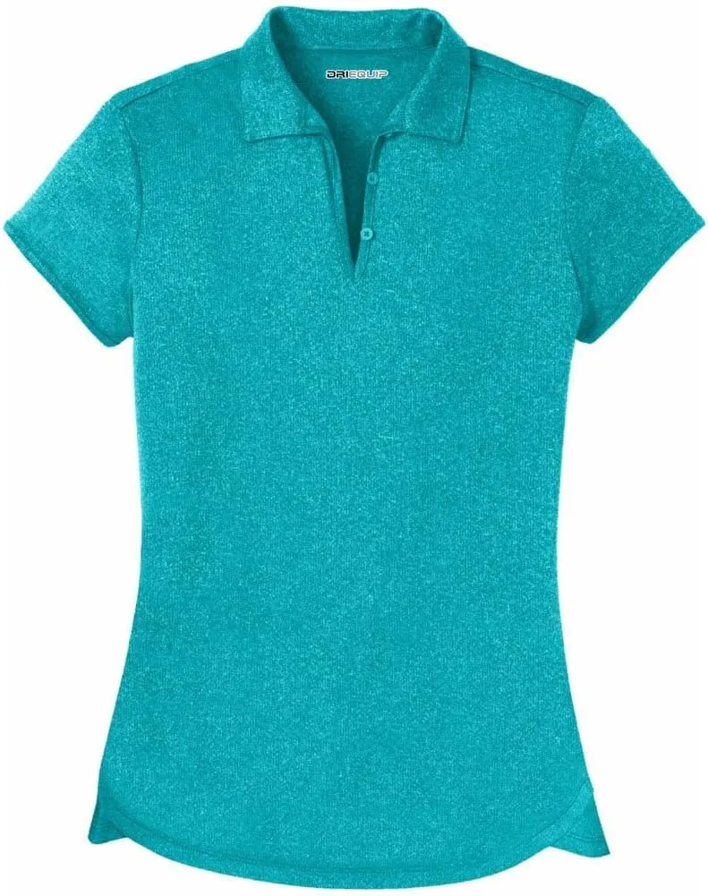Joe's USA Ladies Moisture Wicking Heather Golf Polos in XS-4XL