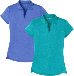 Joe's USA Ladies Moisture Wicking Heather Golf Polos in XS-4XL