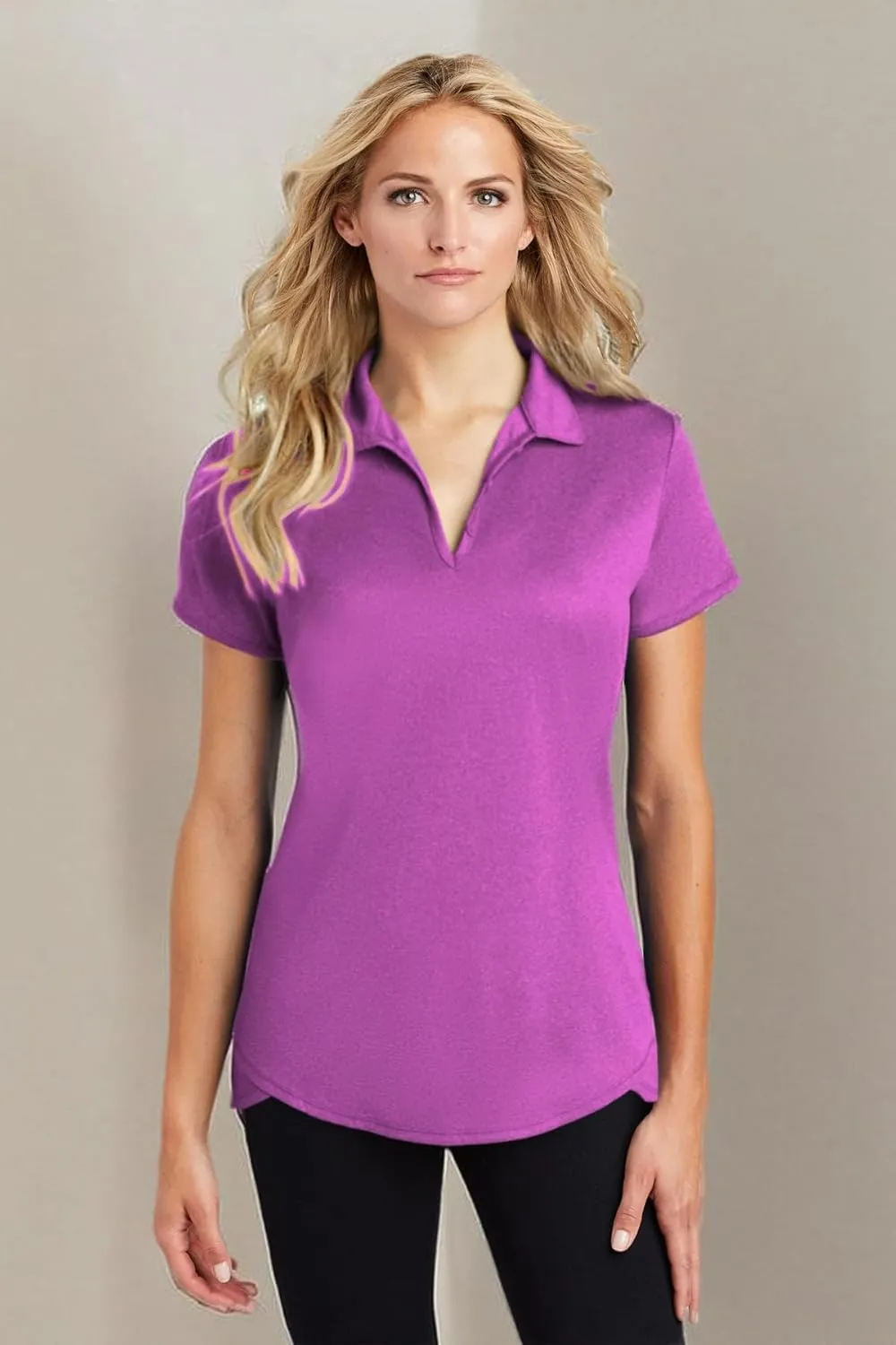 Joe's USA Ladies Moisture Wicking Heather Golf Polos in XS-4XL