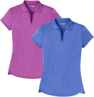 Joe's USA Ladies Moisture Wicking Heather Golf Polos in XS-4XL