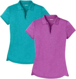 Joe's USA Ladies Moisture Wicking Heather Golf Polos in XS-4XL