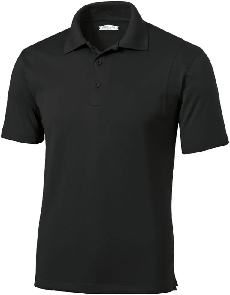 Joe's USA Mens Moisture Wicking Micropique Golf Polos in Regular, Big & Tall