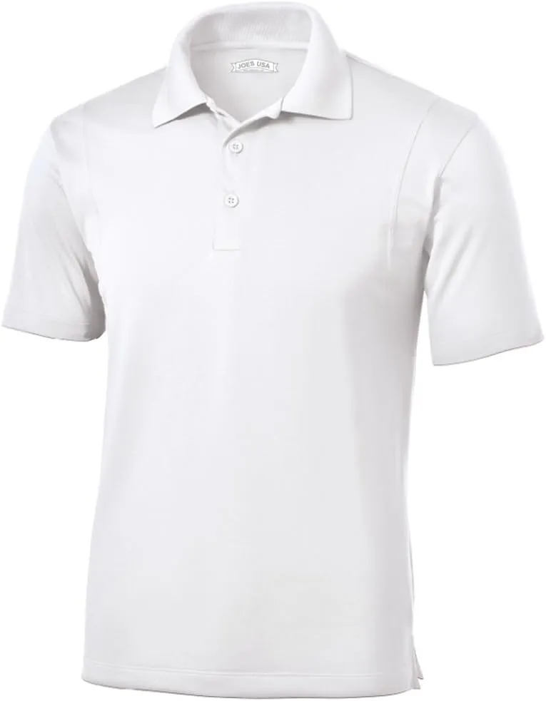 Joe's USA Mens Moisture Wicking Micropique Golf Polos in Regular, Big & Tall