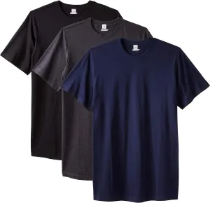 KingSize Men's Big & Tall Cotton Crewneck Undershirt 3-Pack - Tall - 6XL, Assorted Basic