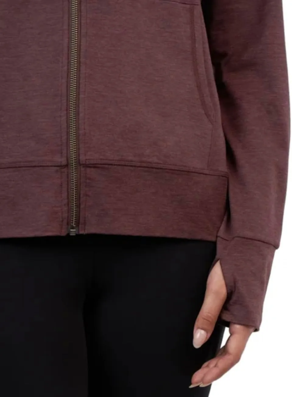 Kirkland Signature Women's Moisture Wicking Lightweight Full Zip Hooded Jacket with Thumbholes