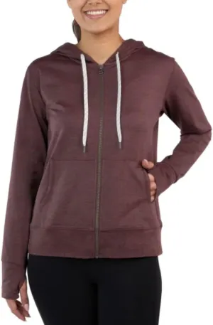 Kirkland Signature Women's Moisture Wicking Lightweight Full Zip Hooded Jacket with Thumbholes