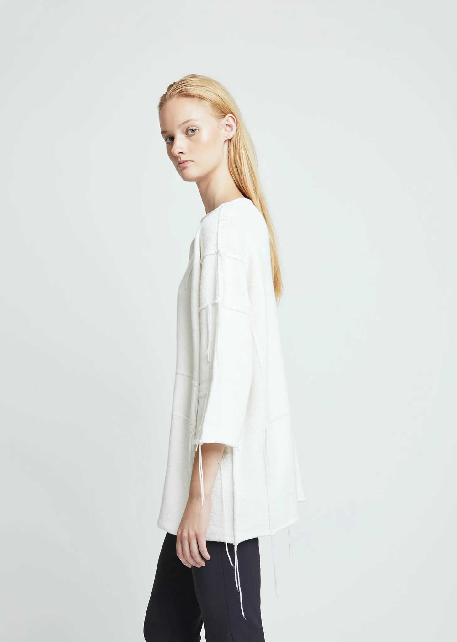 Knited Patch Wool Sweater Tunic