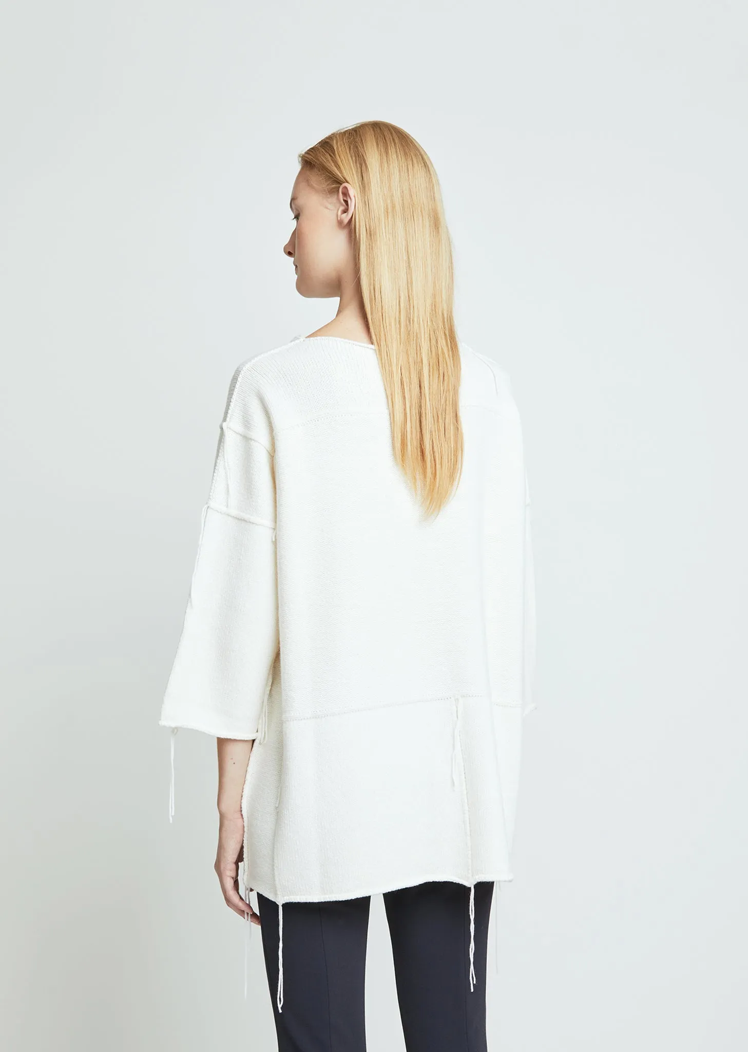Knited Patch Wool Sweater Tunic