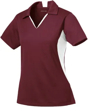 Ladies Moisture Wicking 2 Tone Micropique Golf Polos in Sizes XS-4XL