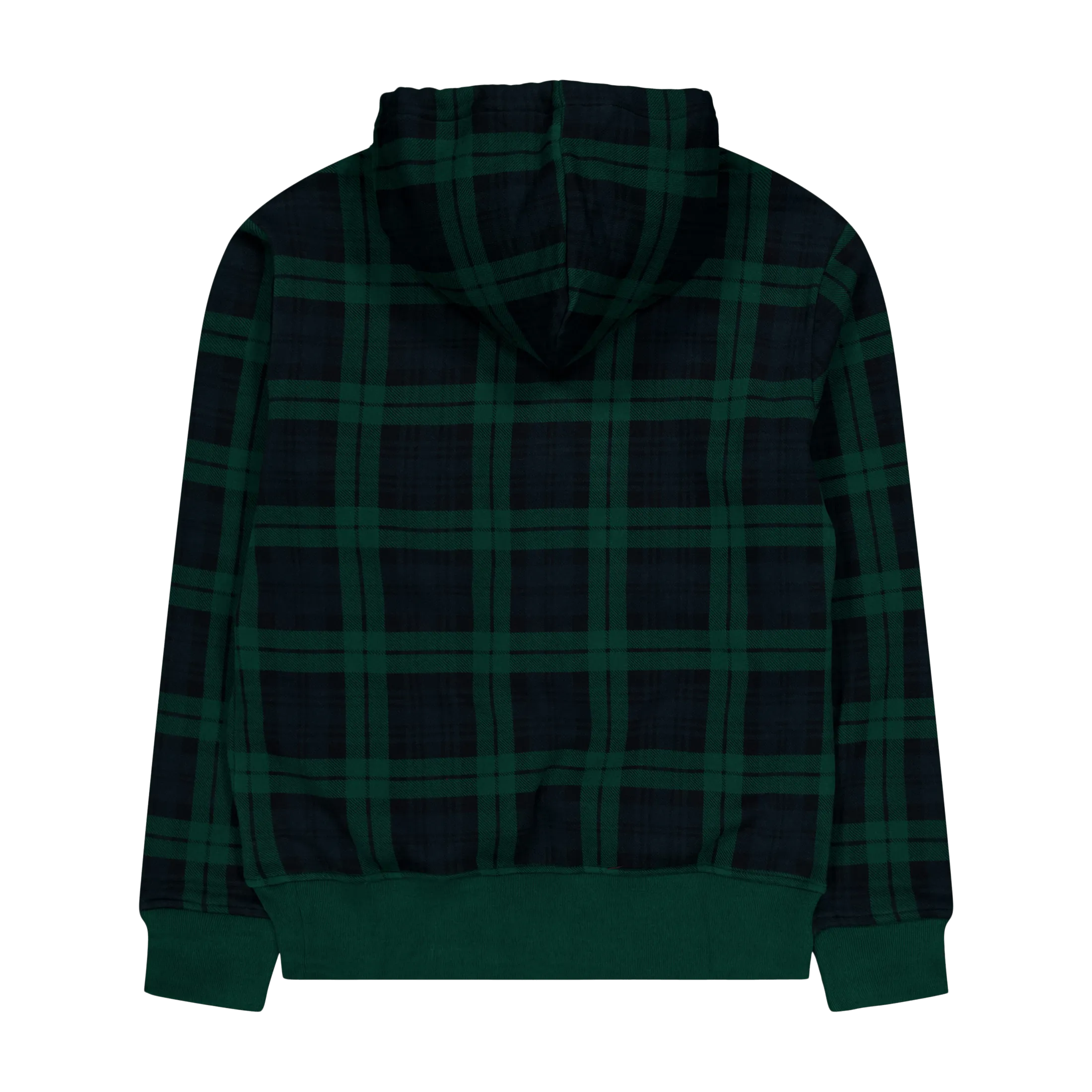 Leather Big Pony Plaid Fleece Hoodie Tartan