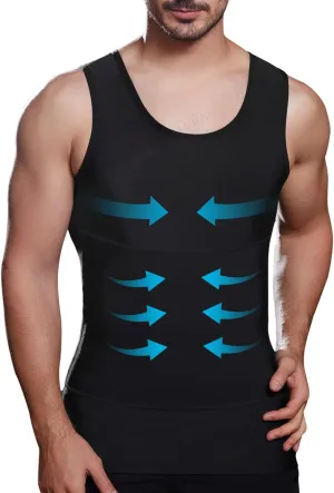 Lgtfy Mens Slimming Body Shaper Vest, Gynecomastia Compression Shirts, Tummy Control Undershirts - Change in Seconds