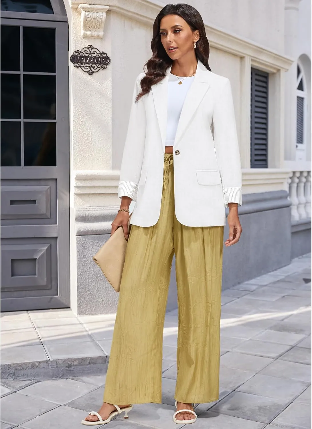 luvamia Blazers for Women Business Casual Dressy Work Fashion Lightweight Spring Summer Linen Unlined 2025 Suit Jackets