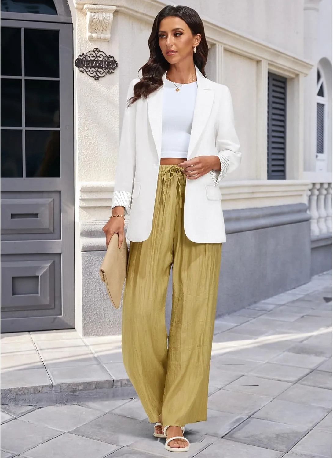 luvamia Blazers for Women Business Casual Dressy Work Fashion Lightweight Spring Summer Linen Unlined 2025 Suit Jackets