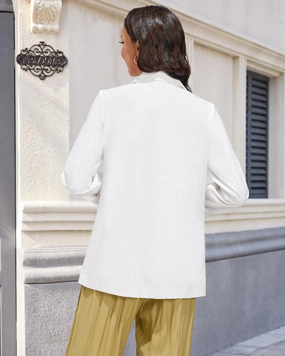 luvamia Blazers for Women Business Casual Dressy Work Fashion Lightweight Spring Summer Linen Unlined 2025 Suit Jackets