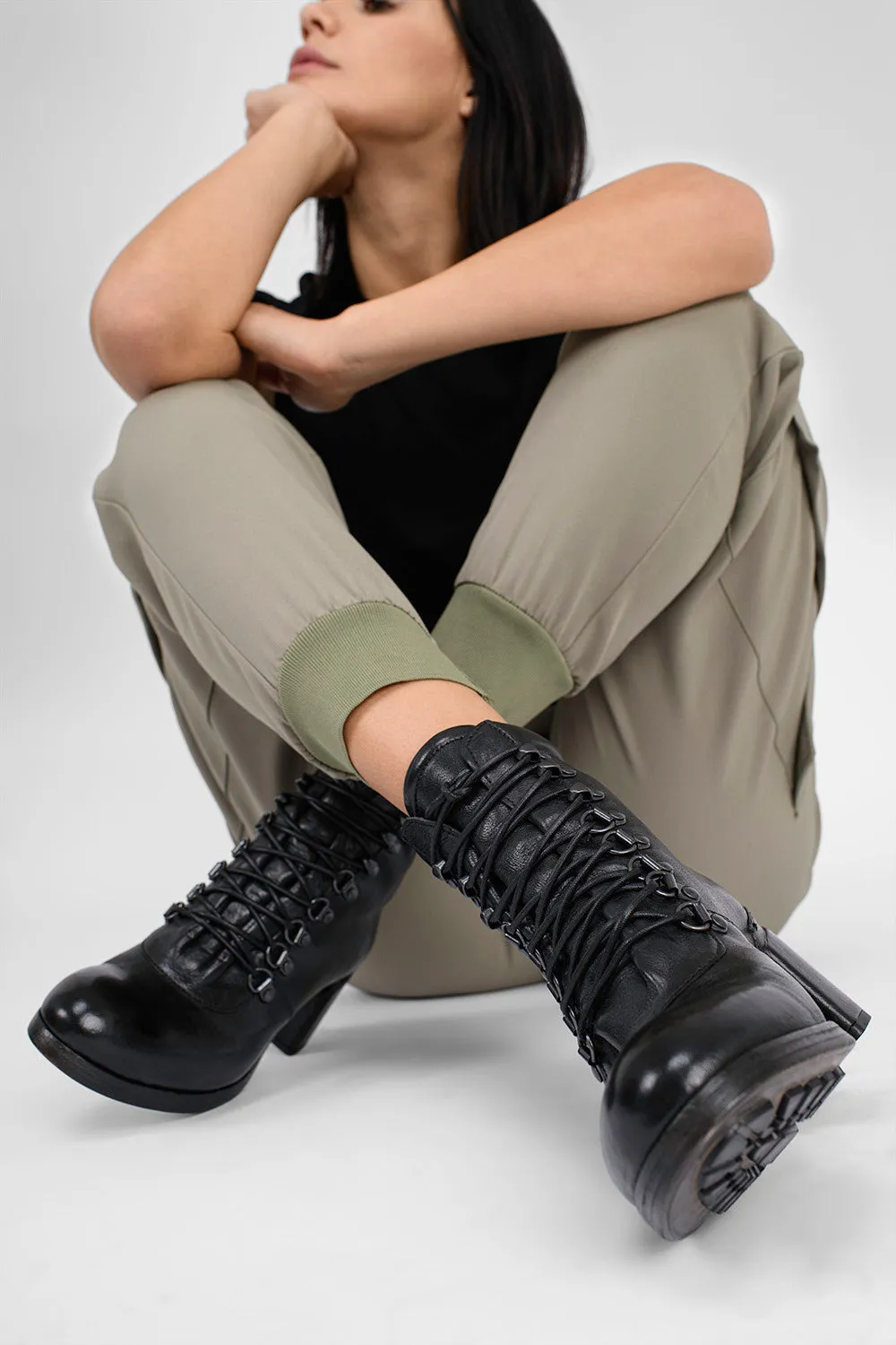 MADISON urban-black lace up boots.