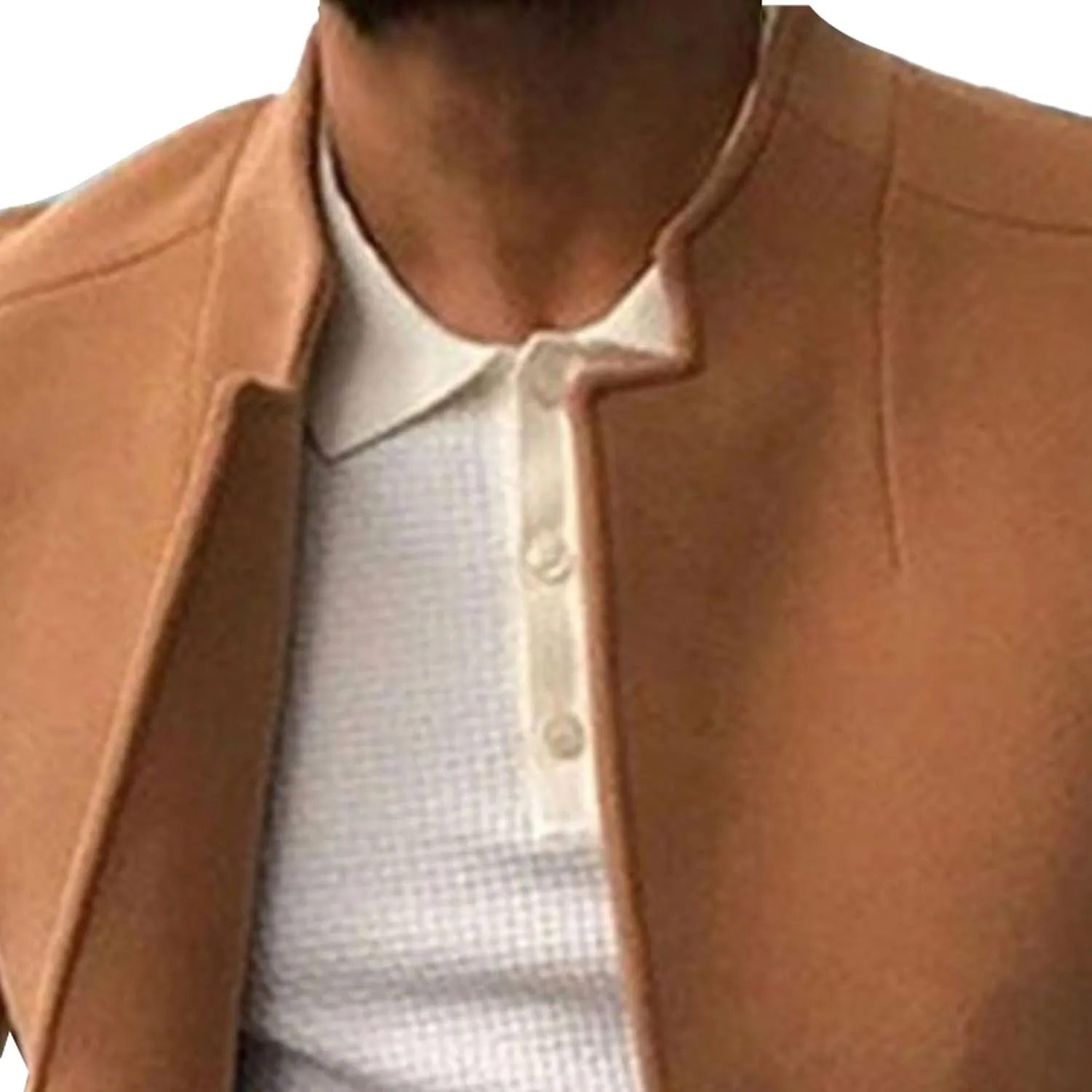 Maiyifu-GJ Mens Single Breasted Trench Coat Winter Warm Blend Pea Coat Lapel Work Business Jacket Outerwear