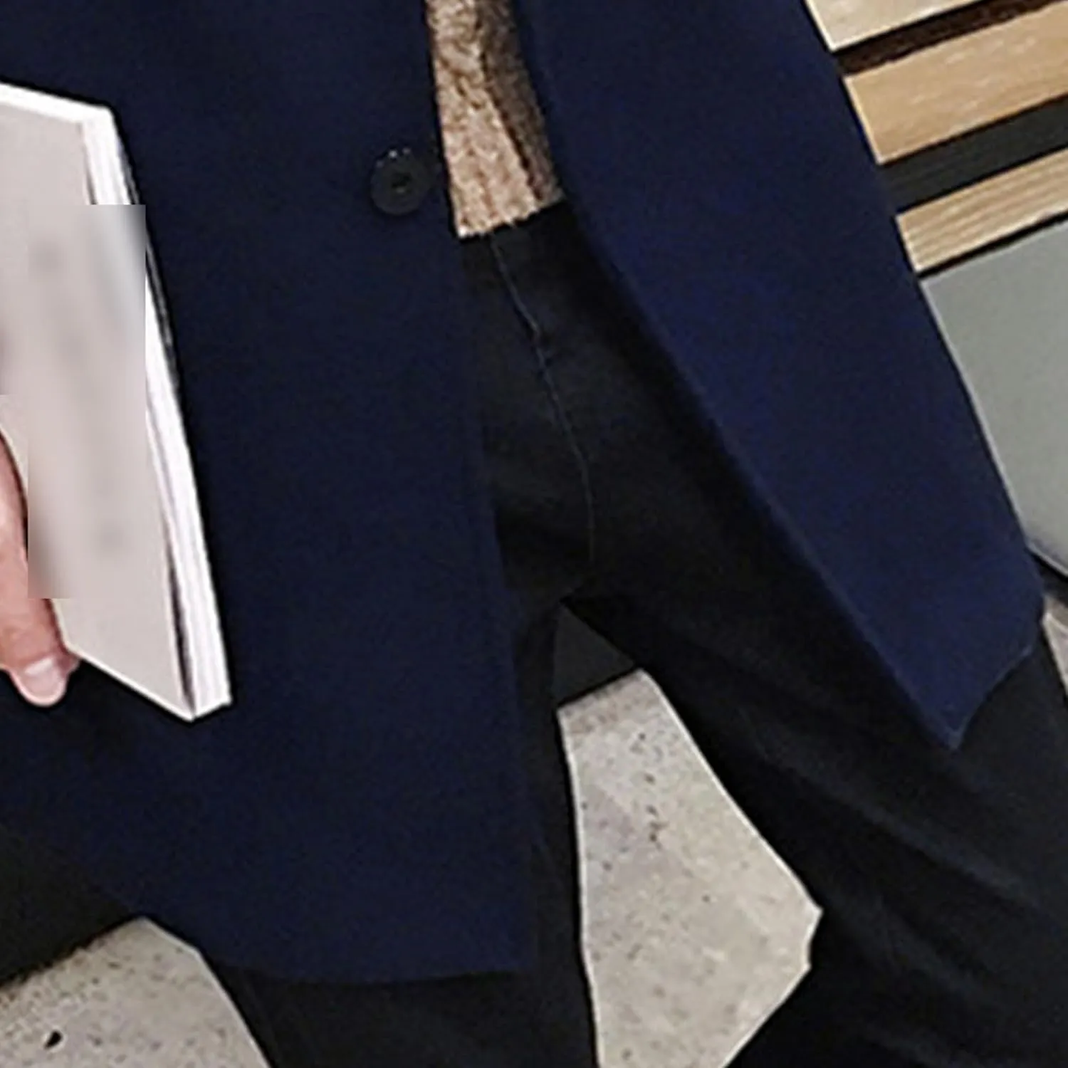 Maiyifu-GJ Men's Wool Blend Pea Coat Notched Lapel Single Breasted Long Peacoat Overcoat Warm Winter Trench Coat
