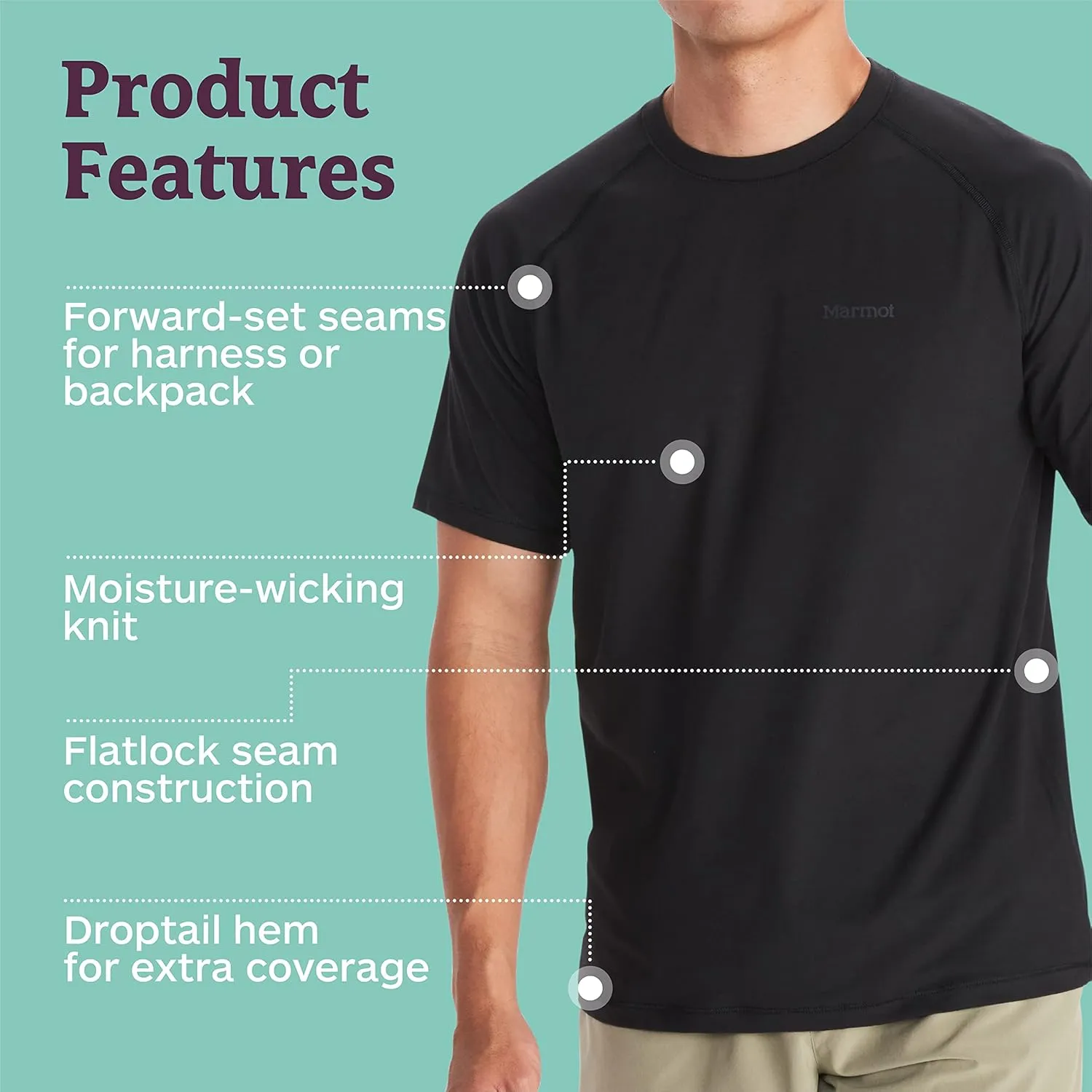 MARMOT Men's Windridge Moisture-Wicking, Eco-Friendly, Breathable, UPF Short Sleeve Shirt