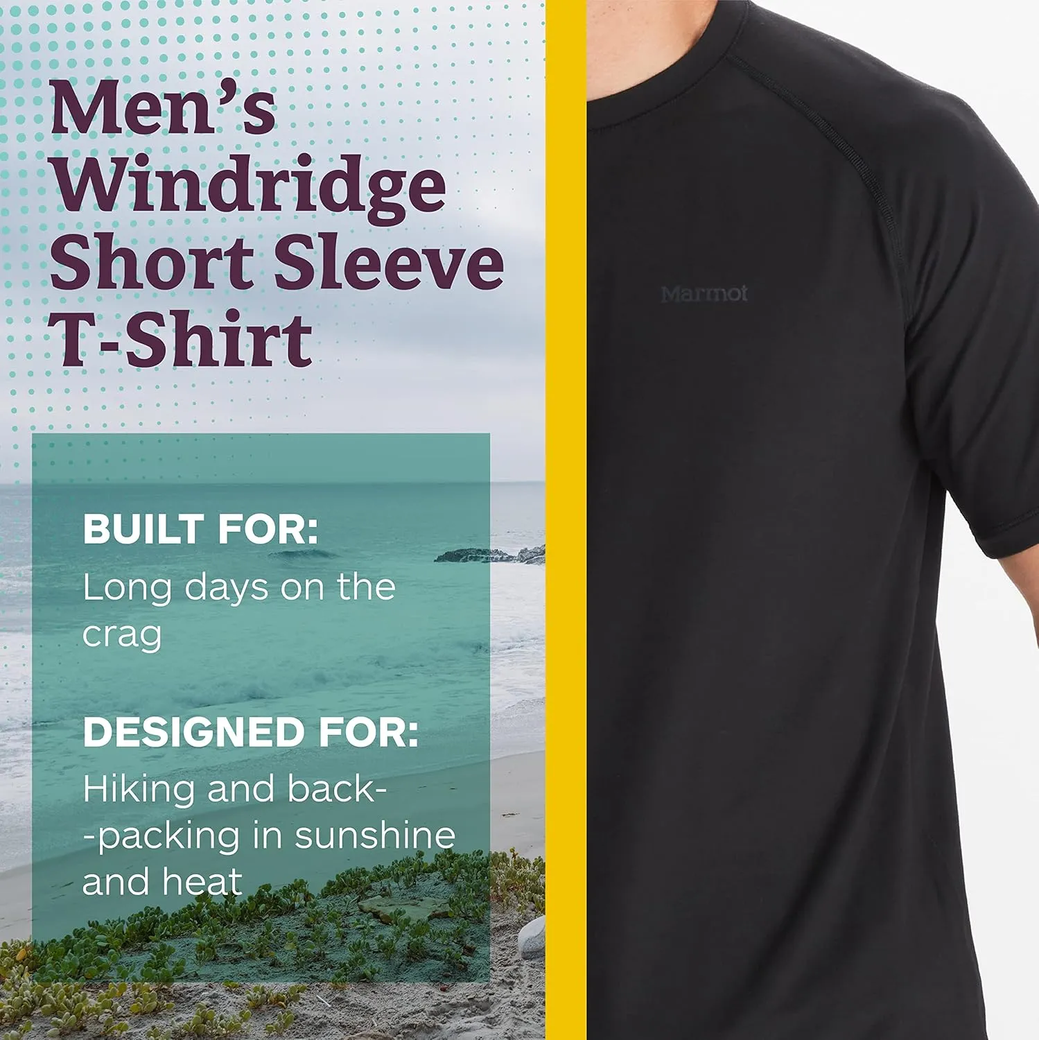MARMOT Men's Windridge Moisture-Wicking, Eco-Friendly, Breathable, UPF Short Sleeve Shirt