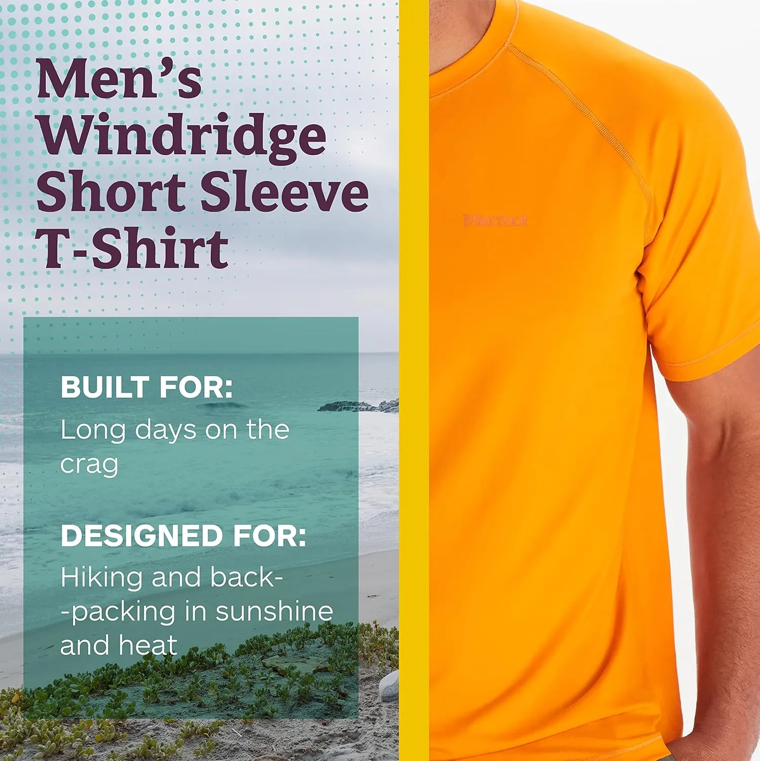 MARMOT Men's Windridge Moisture-Wicking, Eco-Friendly, Breathable, UPF Short Sleeve Shirt