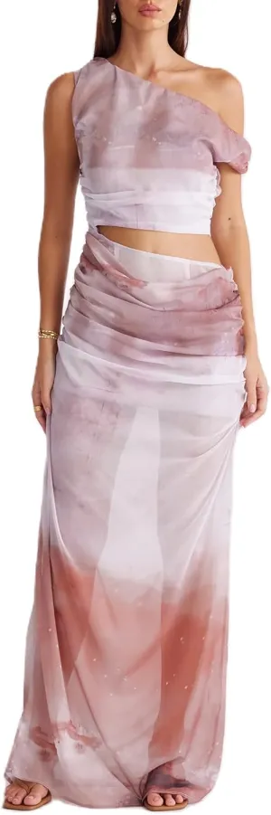 Meiweileya Womens Y2k Ruffle Tank Top Maxi Skirt 2 Piece Sets Silk Floral Crop Sleeveless Dress Going Out Cocktail Club
