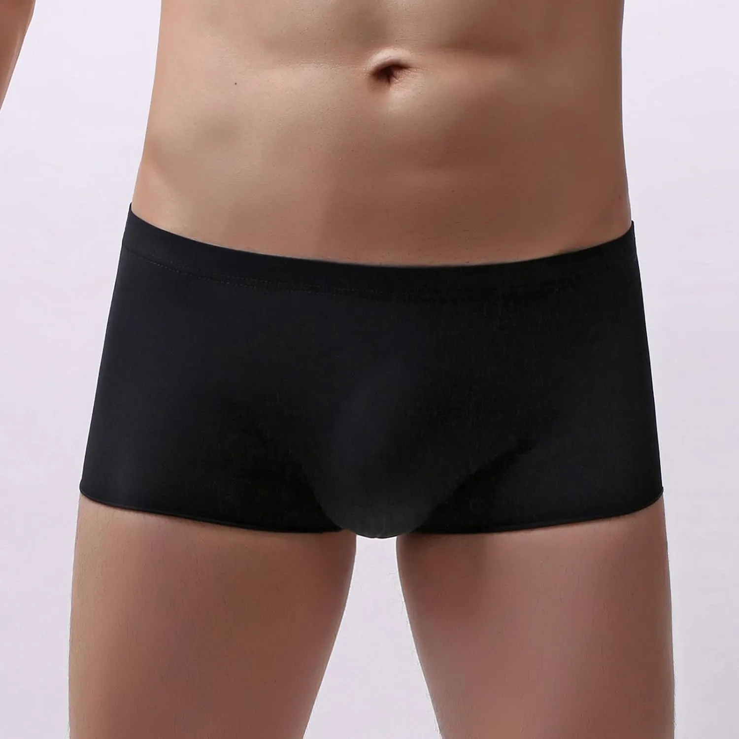 Men Underwear Men's Boxer Briefs Regular Long Spandex Knit Boxer