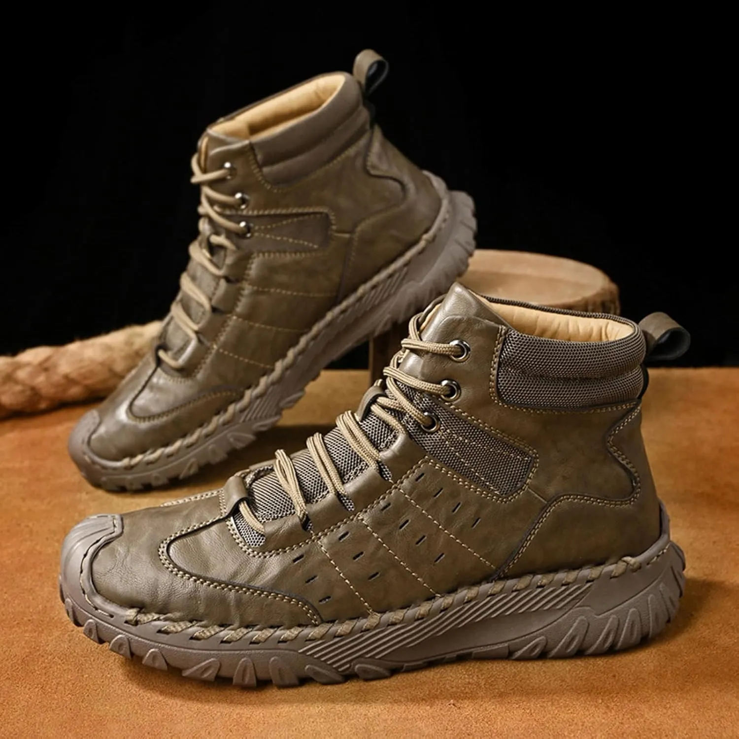 Men Work Boots Steel Toe Hiking Sneakers Warm Fur Lined Womens Safety Toe Shoes Soft Toe Work Botas Soft Toe Non Slip Rubber Sole Hike Grounded Footwear