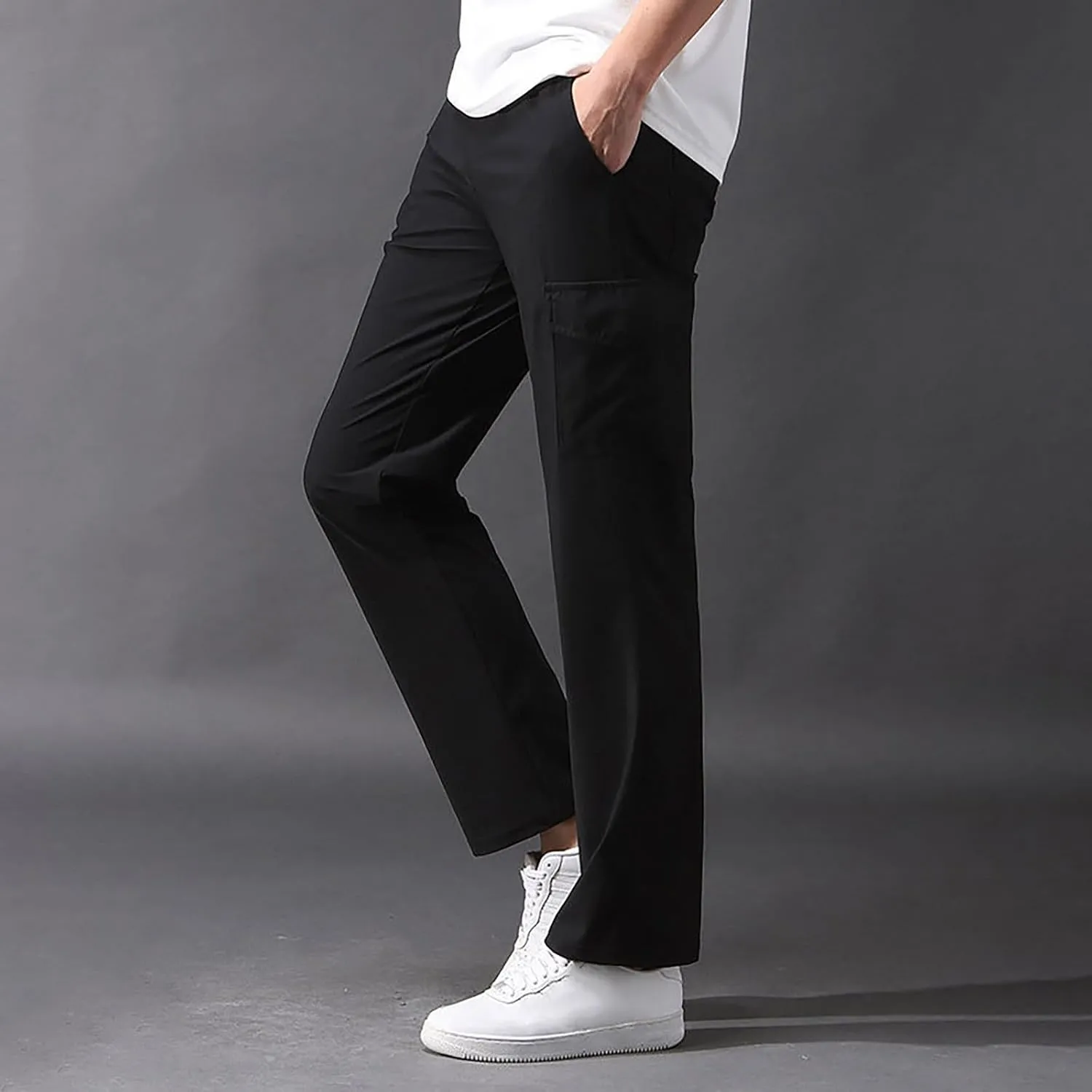 Men's 2024 Casual Pants Elastic Waist Drawstring Beach Summer Pants Lightweight Athletic Casual Sweatpants Work Pants