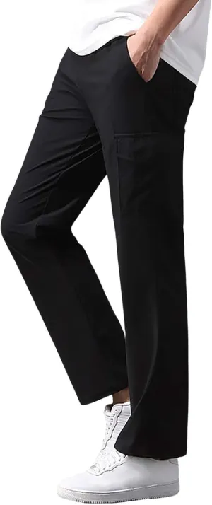 Men's 2024 Casual Pants Elastic Waist Drawstring Beach Summer Pants Lightweight Athletic Casual Sweatpants Work Pants