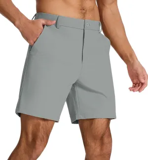 Men's Classic Fit 7/11 Inch Golf Shorts Lightweight Long Stretch Hiking Short with 4 Pockets for Casual Work