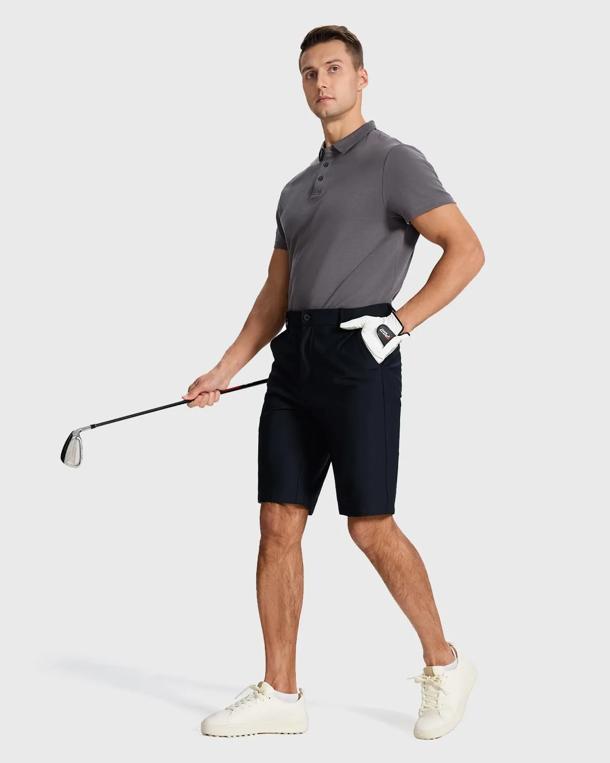Men's Classic Fit 7/11 Inch Golf Shorts Lightweight Long Stretch Hiking Short with 4 Pockets for Casual Work