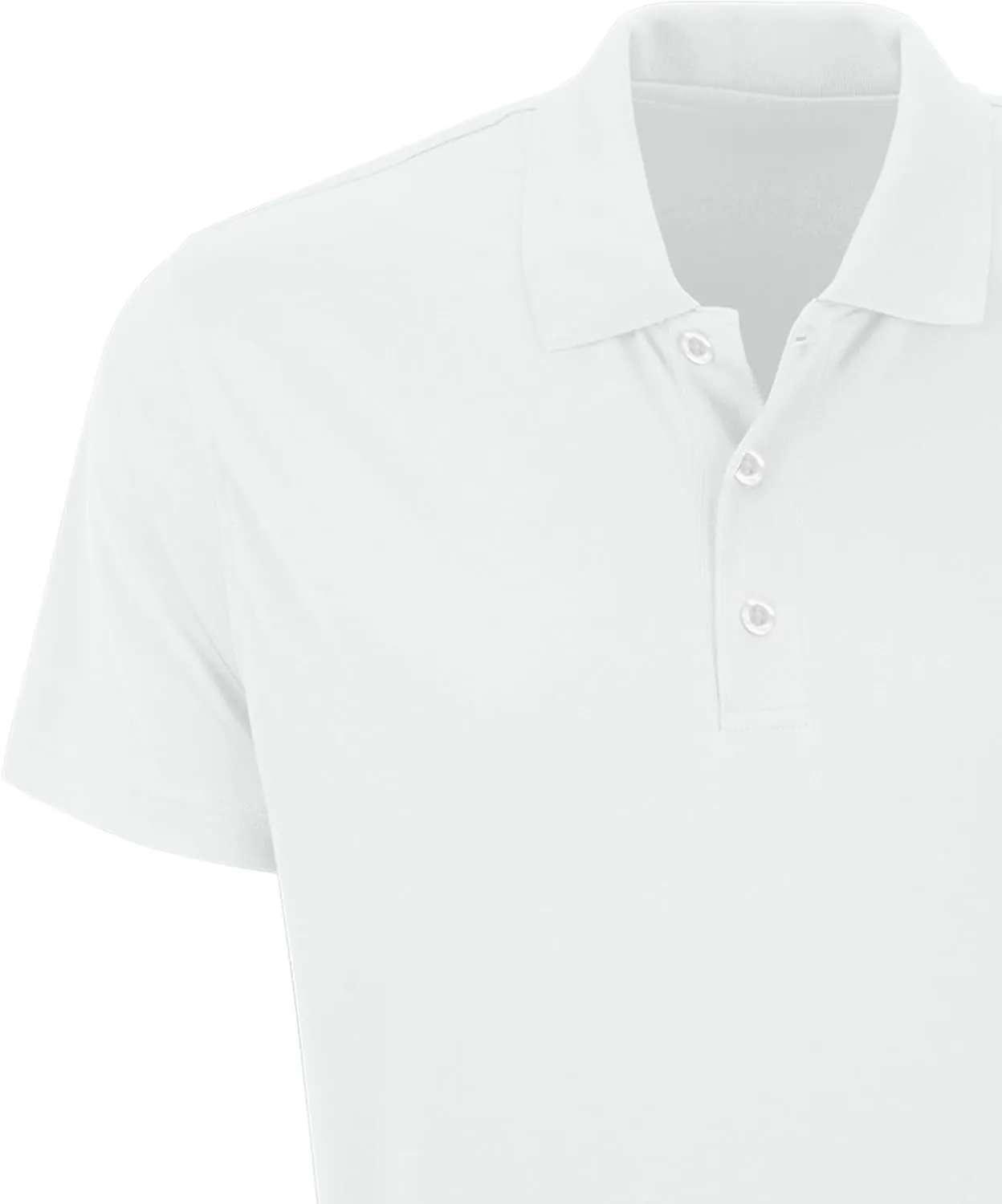 Men's Collegiate Premium Moisture Wicking White Icon Polo
