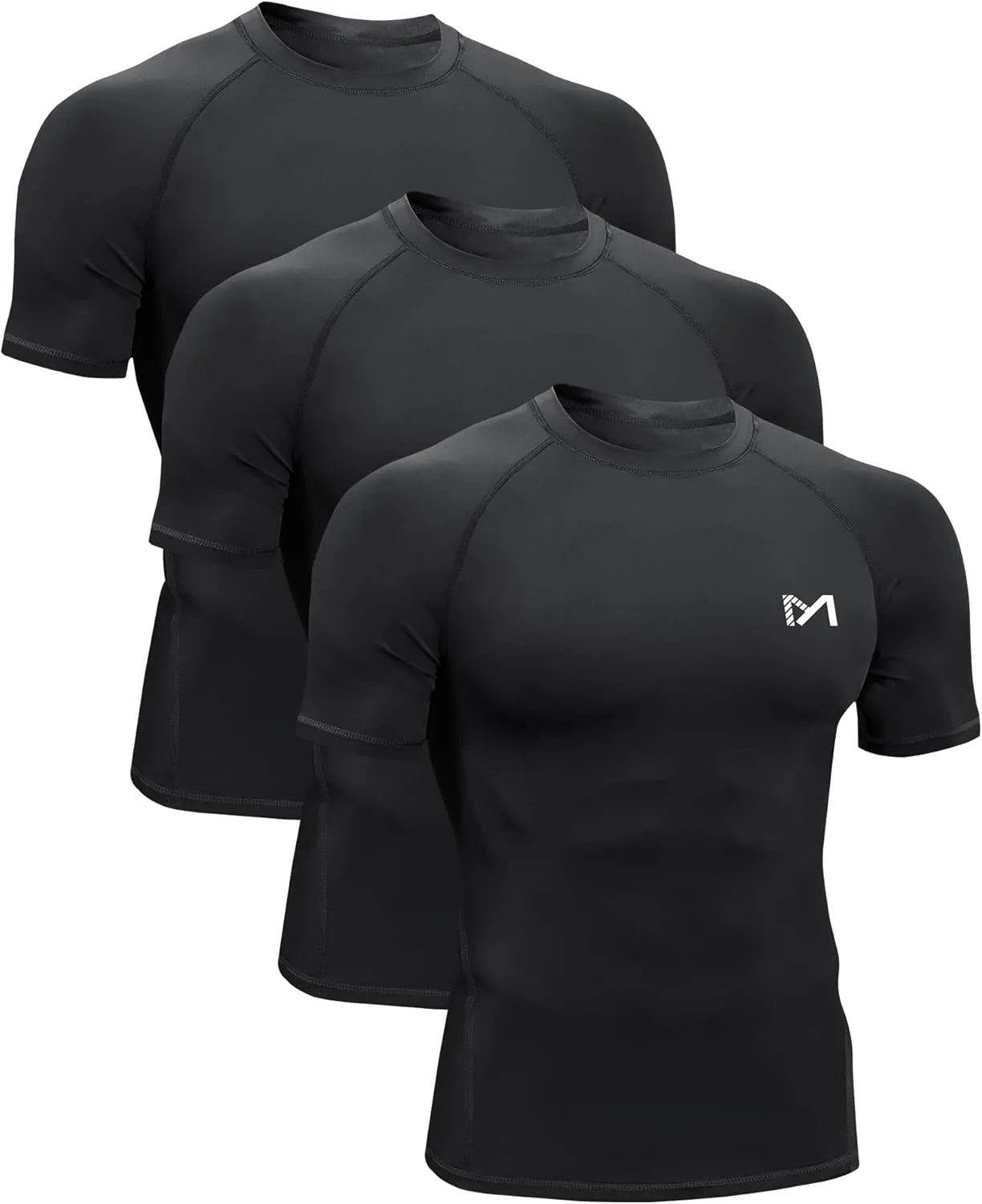 Mens Compression Shirts Short Sleeve Workout Shirt, Quick Dry Top Baselayer Athletic Shapewear Undershirts for Men
