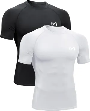 Mens Compression Shirts Short Sleeve Workout Shirt, Quick Dry Top Baselayer Athletic Shapewear Undershirts for Men