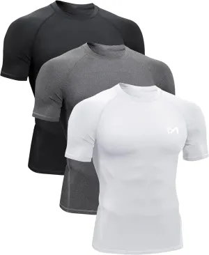 Mens Compression Shirts Short Sleeve Workout Shirt, Quick Dry Top Baselayer Athletic Shapewear Undershirts for Men