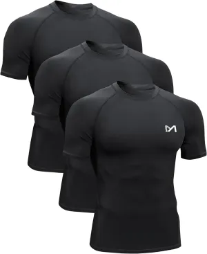 Mens Compression Shirts Short Sleeve Workout Shirt, Quick Dry Top Baselayer Athletic Shapewear Undershirts for Men