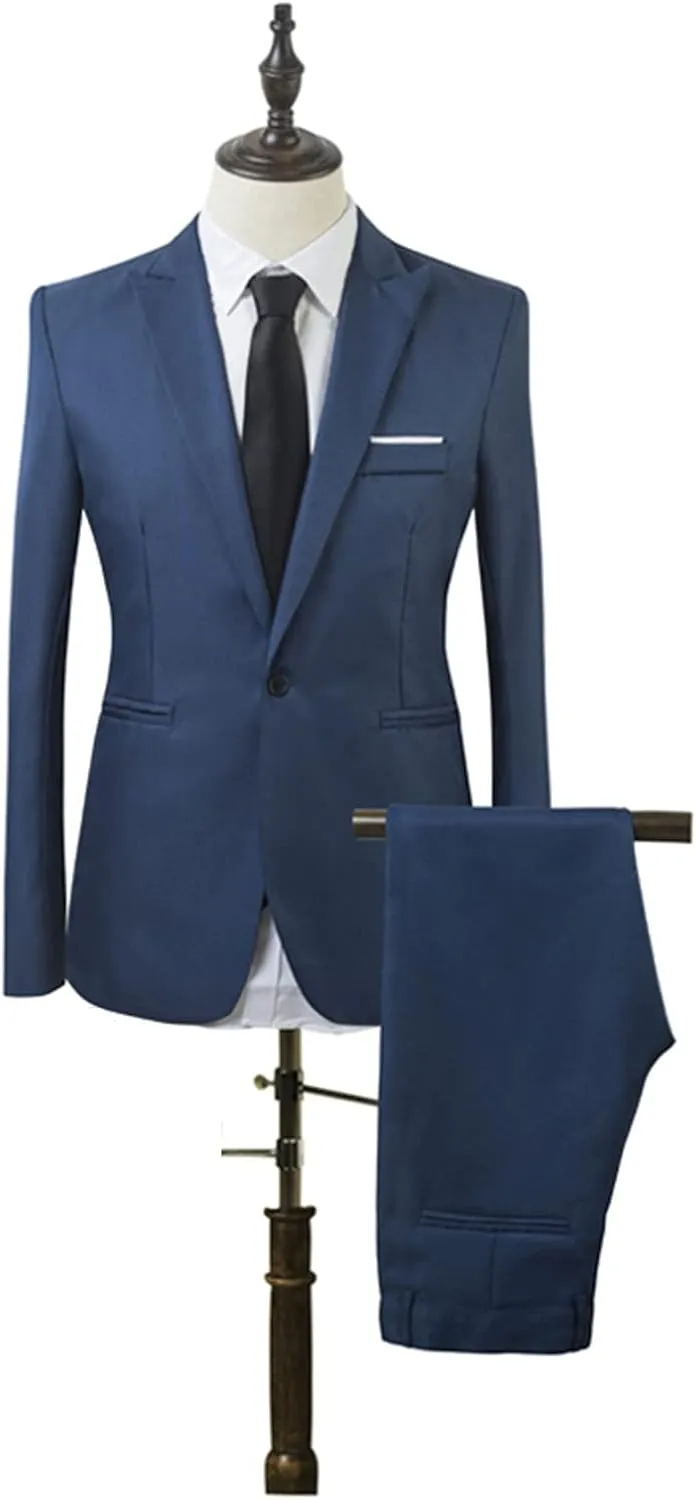 Men's Formal Dress Blazer Jacket Pants Casual Work Office Business Suit Jacket Fashion 3 Piece Tuxedo Prom Suits Set