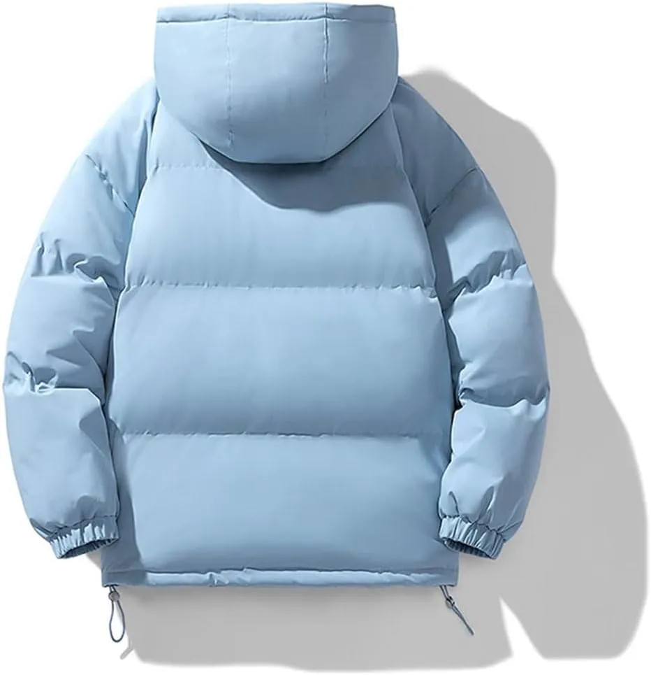 Men's Hooded Parkas Solid Warm Jacket Outdoor Casual Coats Men Cotton Padded Sports Jackets