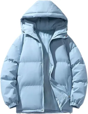 Men's Hooded Parkas Solid Warm Jacket Outdoor Casual Coats Men Cotton Padded Sports Jackets